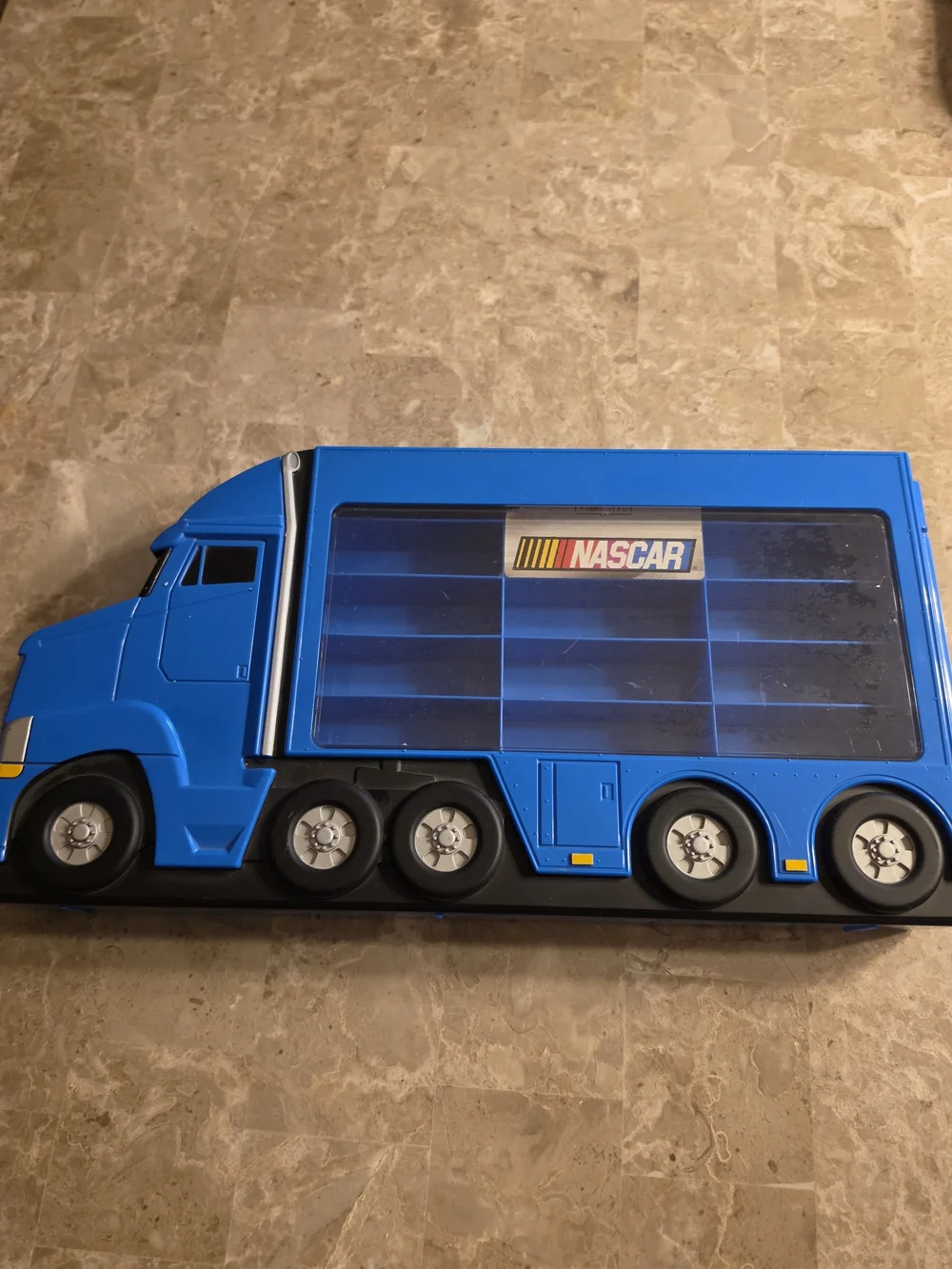 NASCAR Blue Toy Hauler Truck Playset